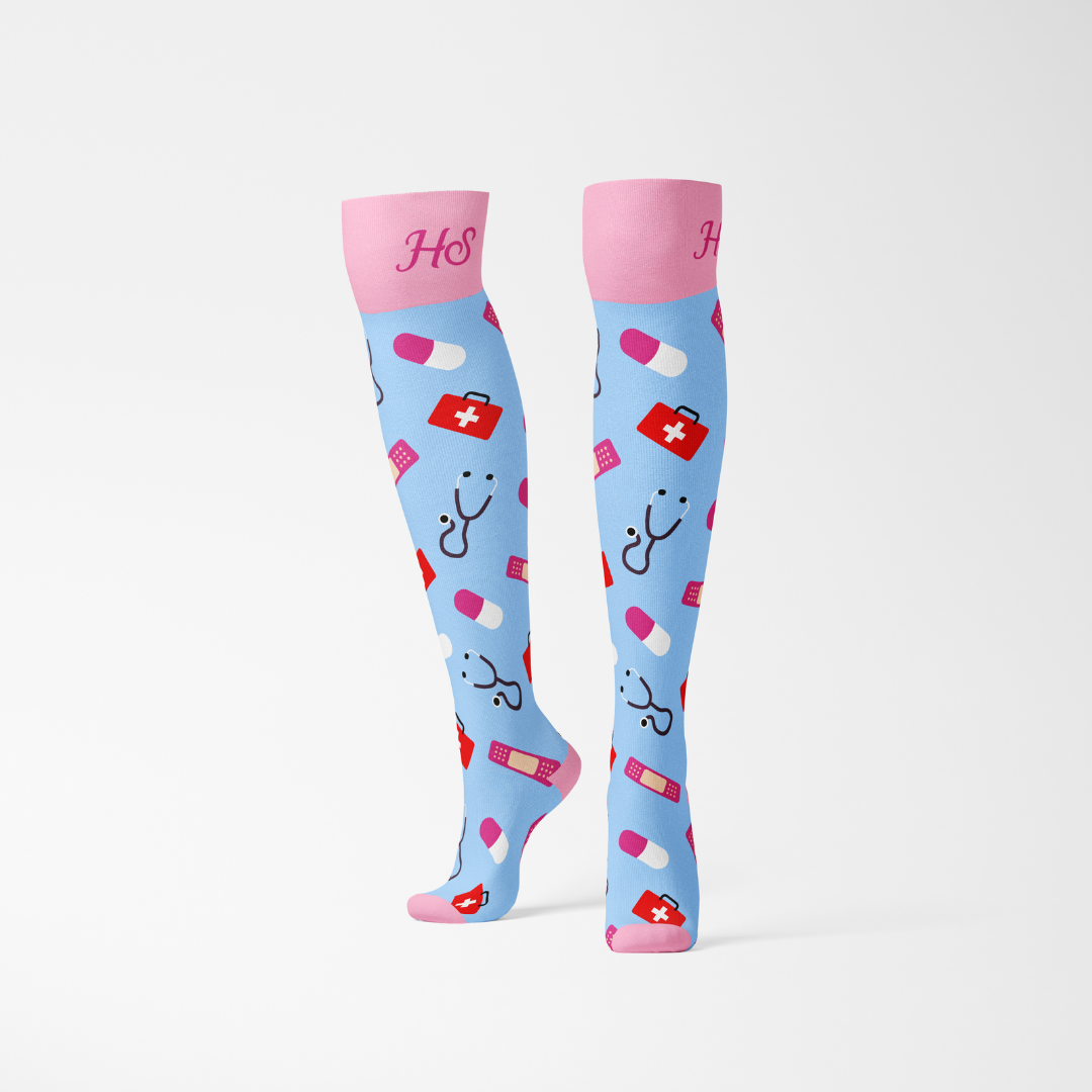 Kompressions-Pflege-Socken – Rosa Edition
